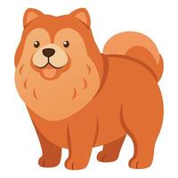 Chow Chow dog stands kawaii vector