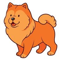 Chow Chow dog walks kawaii vector
