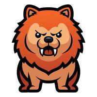 Chow Chow dog angry kawaii vector