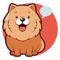 Chow Chow dog speaks kawaii vector