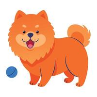 Chow Pom dog play kawaii vector