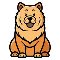 Chow Shepherd dog sits kawaii vector