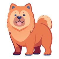 Chow Shepherd dog stands kawaii vector