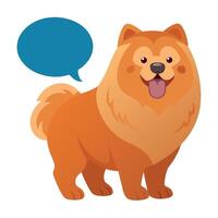 Chow Shepherd dog speaks kawaii vector