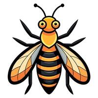 Cicada Killer Wasp bug runs kawaii vector