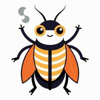 Cigarette Beetle bug learns kawaii vector