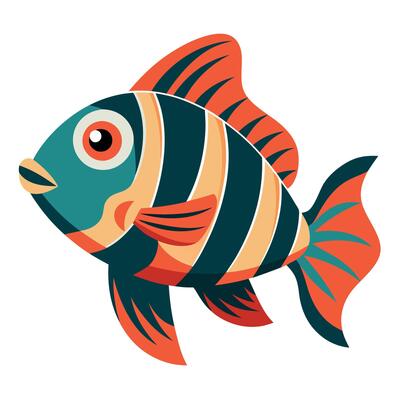 Cichlid fish flies kawaii