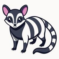 Civet rodent learns kawaii vector