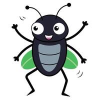 Click Beetle bug dancing kawaii vector