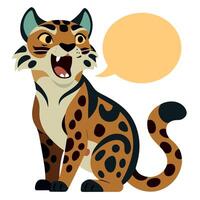 Clouded Leopard speaks kawaii vector