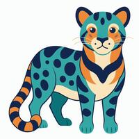 Clouded Leopard stay kawaii vector