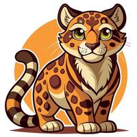 Clouded Leopard goes kawaii vector