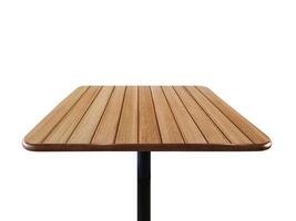 Empty wooden table isolated on white background. photo