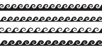 Set of wavy horizontal lines. design element vector