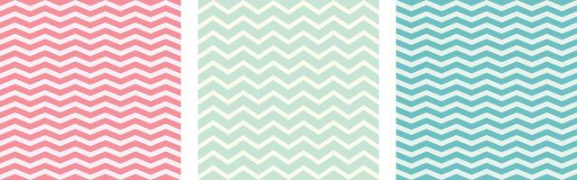 Seamless pattern set zig zag background vector