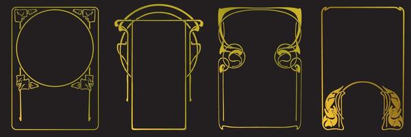 Frames with style Art Nouveau ornament set. vector
