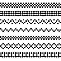 Set of mosaic seamless borders and dividers. vector