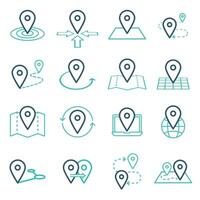 Map pins related icon set. symbols isolated on a white background. Simple pictograms vector