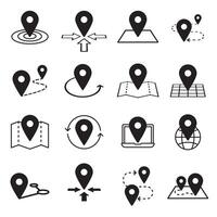 Map pins related icon set. symbols on a white background. Simple pictograms vector