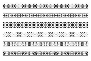 Set of decorative seamless ornamental border - modular vector