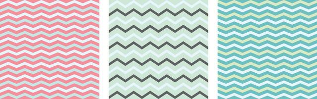 Seamless pattern set zig zag background vector