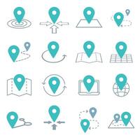 Map pins related icon set. symbols on a white background. Simple pictograms vector