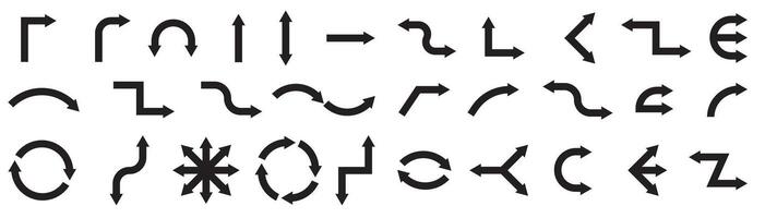 Arrows collection with simple style and black color. vector