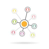 Team in social network working concept. Human model connection illustration vector