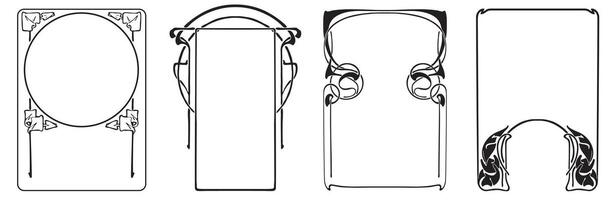 Frames with style Art Nouveau ornament set. vector
