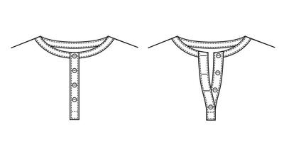 Round neck with buttons clasp for shirts vector