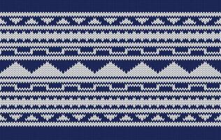 Knitted pattern seamless fabric blue color tone. traditional knitted pattern ethnic style. Designed for background ,wallpaper ,carpet ,clothing ,knitted pattern ,fabric ,pixel art ,textile vector