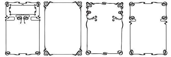 Frames with style Art Nouveau ornament set. vector