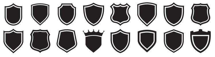 Shield icons set. Protect shield vector