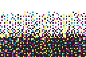 Pixel CMYK and White Seamless Pattern. Pixel abstract mosaic background, illustration for website, card, poster. vector
