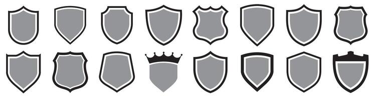 Shield icons set. Protect shield vector