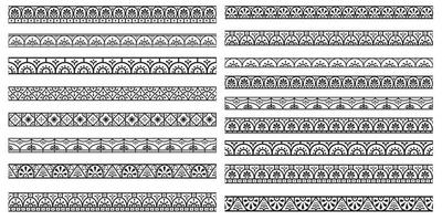 Set of decorative seamless ornamental border - vector