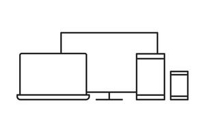 Responsive icon. Tablet, laptop, monitor, smartphone icons. line flat style. vector