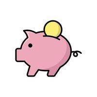 piggy bank icon design template simple and clean vector