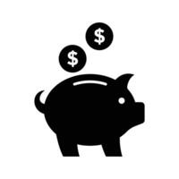 piggy bank icon design template simple and clean vector
