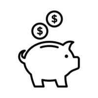 piggy bank icon design template simple and clean vector
