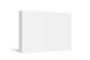 mockup of horizontal standing paperback book with white blank softcover isolated. Book, catalog or magazine mock up on white background. 3d illustration. Diminishing perspective. vector