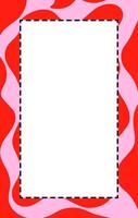 Retro frames for social media, photo cards, posters, invitations, etc. Groovy border in 60s, and 70s style. . vector