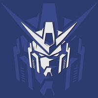 Flat Minimalist Robot Head Illustration Design vector