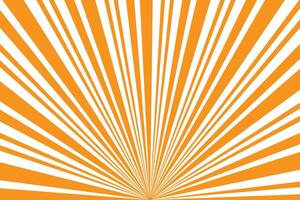 simple abstract orange color sunlite sunbrust creative geometric vertical line pattern orange and white stripes in a sunbrust vector