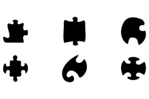 Simple puzzle pieces set design vector