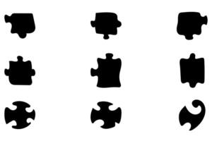 Simple puzzle pieces set design vector