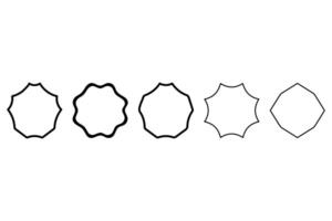 Outline label frame icon set vector