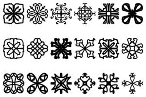 Decorative ornament shape icon set vector