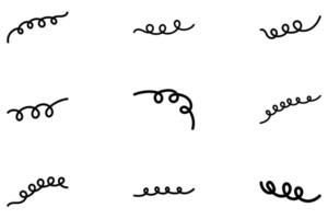Decorative spiral line design set vector