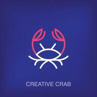 Creative linear crab icon design vector
